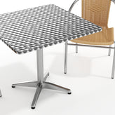 Lila 31.5'' Square Aluminum Indoor-Outdoor Table Set with 2 Beige Rattan Chairs