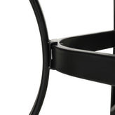 Tory Commercial Grade 35" x 59" Rectangular Patio Table with Tempered Glass Top with Umbrella Hole and Steel Tube Frame in Black