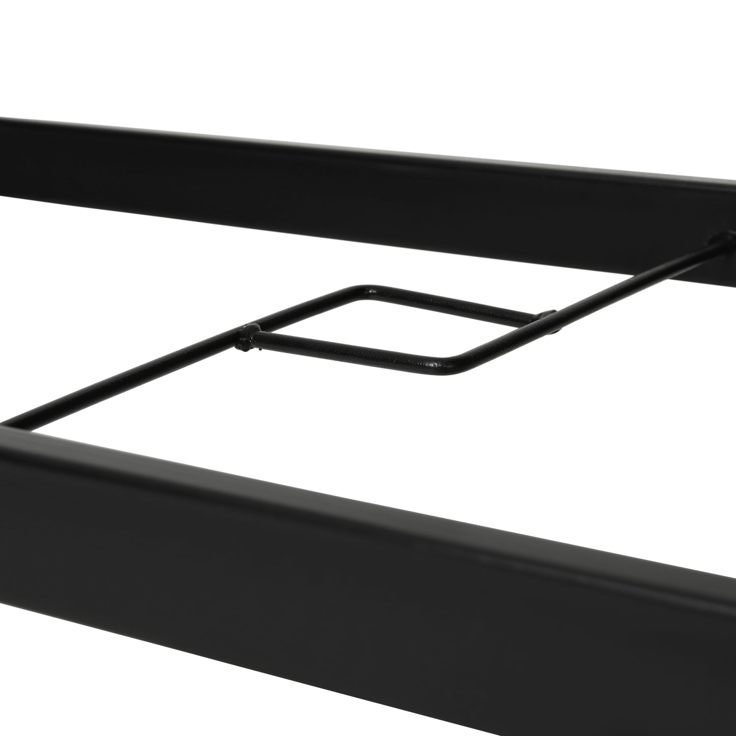 Tory Commercial Grade 35" x 59" Rectangular Patio Table with Tempered Glass Top with Umbrella Hole and Steel Tube Frame in Black