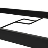 Tory Commercial Grade 35" x 59" Rectangular Patio Table with Tempered Glass Top with Umbrella Hole and Steel Tube Frame in Black