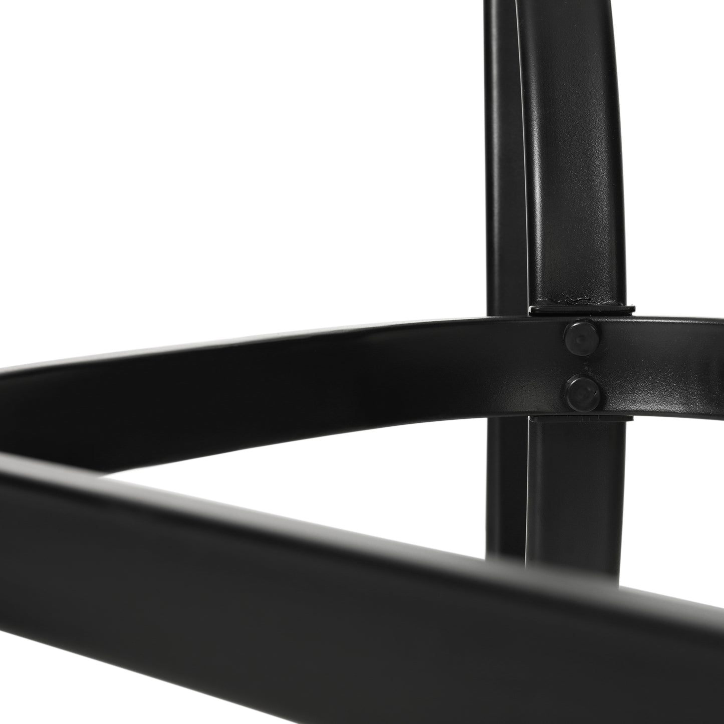 Tory Commercial Grade 35" x 59" Rectangular Patio Table with Tempered Glass Top with Umbrella Hole and Steel Tube Frame in Black