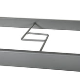Tory Commercial Grade 35" x 59" Rectangular Patio Table with Tempered Glass Top with Umbrella Hole and Steel Tube Frame in Silver