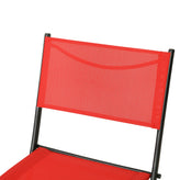 Brazos Set of 2 Commercial Grade Indoor/Outdoor Folding Chairs with Red Flex Comfort Material Backs and Seats and Black Metal Frames