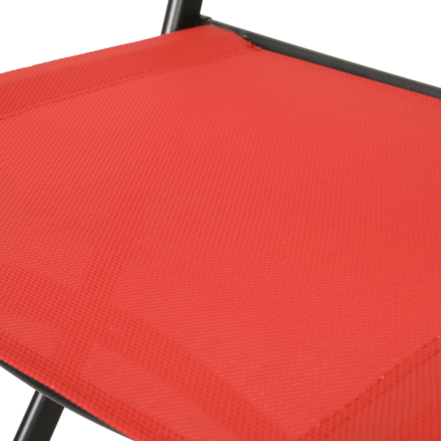 Brazos Set of 2 Commercial Grade Indoor/Outdoor Folding Chairs with Red Flex Comfort Material Backs and Seats and Black Metal Frames