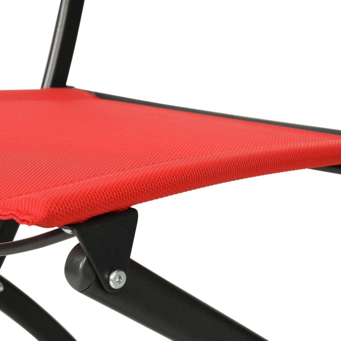 Brazos Set of 2 Commercial Grade Indoor/Outdoor Folding Chairs with Red Flex Comfort Material Backs and Seats and Black Metal Frames