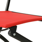 Brazos Set of 2 Commercial Grade Indoor/Outdoor Folding Chairs with Red Flex Comfort Material Backs and Seats and Black Metal Frames