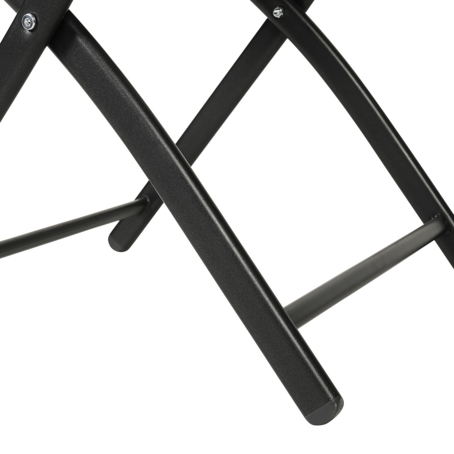 Brazos Set of 2 Commercial Grade Indoor/Outdoor Folding Chairs with Red Flex Comfort Material Backs and Seats and Black Metal Frames