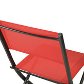 Brazos Set of 2 Commercial Grade Indoor/Outdoor Folding Chairs with Red Flex Comfort Material Backs and Seats and Black Metal Frames