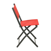 Brazos Set of 2 Commercial Grade Indoor/Outdoor Folding Chairs with Red Flex Comfort Material Backs and Seats and Black Metal Frames