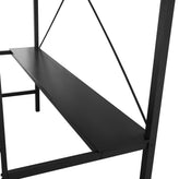 Jake Loft Bed Frame with Desk, Twin Size Metal Bed Frame with Protective Guard Rails & Ladder for Kids, Teens and Adults - Black