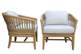 Bohemian Outdoor Teak and Wicker Lounge Chair