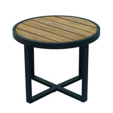Portofino Outdoor Teak and Aluminum Accent Table 24" Round