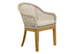 Teak and Nautical Outdoor Rope Dining Chair w Sunbrella