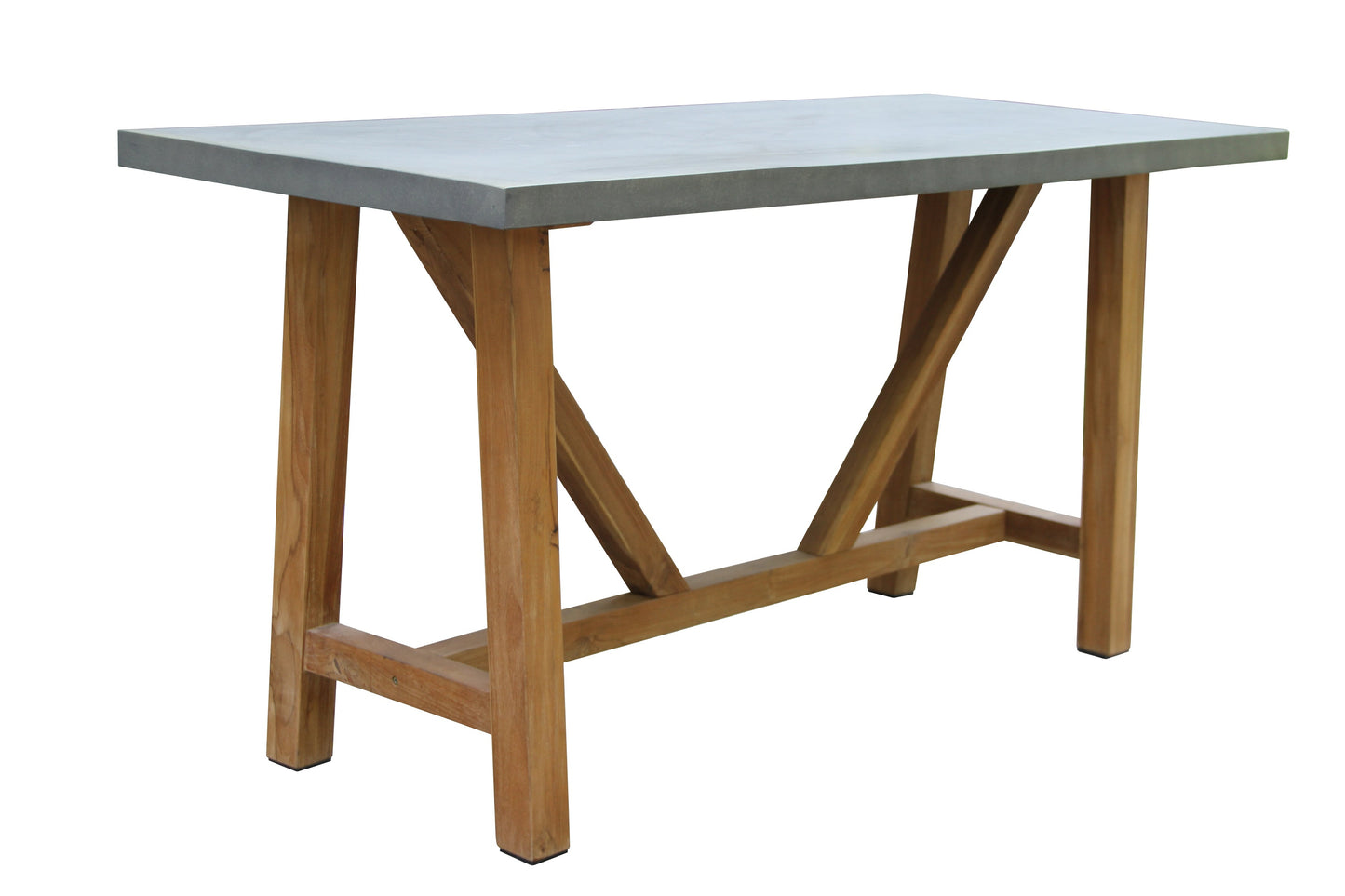 Teak and Grey Outdoor Composite Counter Height Table 70" x 30"