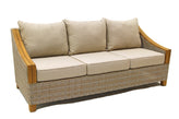 Teak and Wicker Outdoor Sofa w Sunbrella Cushions