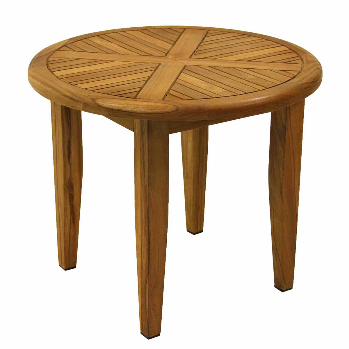 Teak Round Outdoor Lounging Accent Table 24" Round