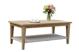 Teak and Ash Outdoor Wicker Coffee Table