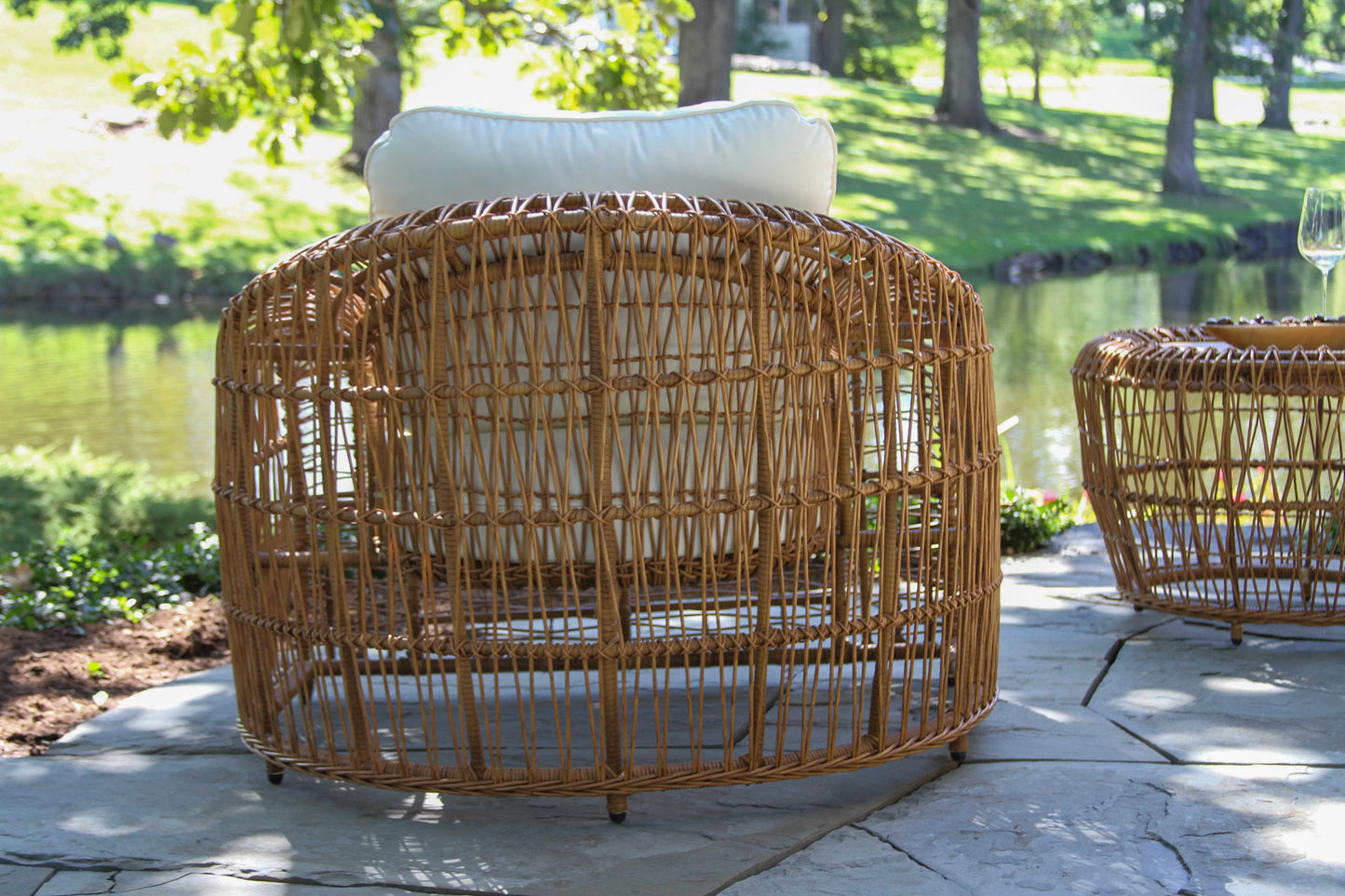 On the Vine Outdoor Wicker Arm Chair w Sunbrella