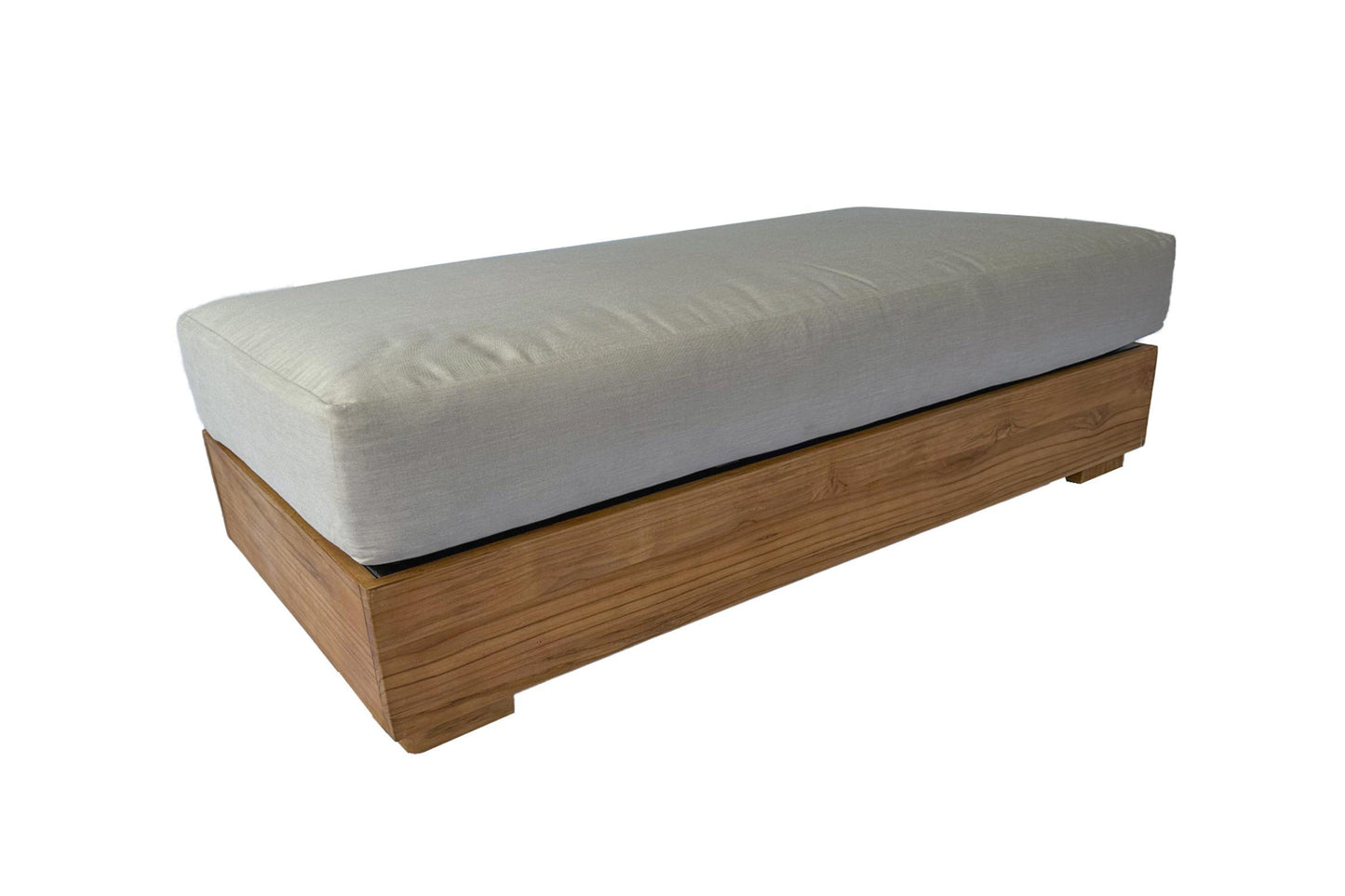 Teak Outdoor Ottoman w Sunbrella