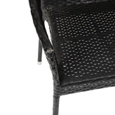 Ethan Commercial Grade Stacking Patio Chair, All Weather PE Rattan Wicker Patio Dining Chair in Black