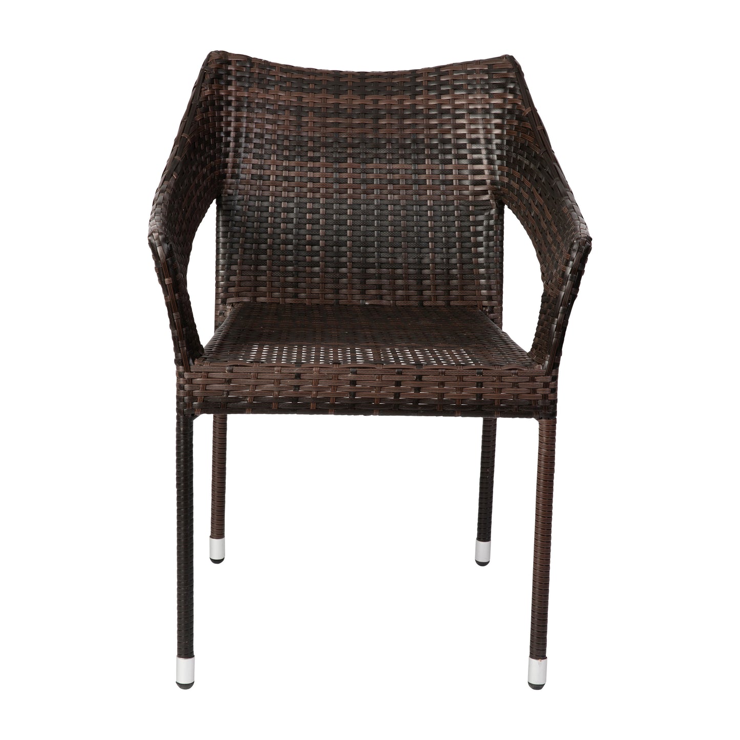 Ethan Commercial Grade Stacking Patio Chair, All Weather PE Rattan Wicker Patio Dining Chair in Espresso