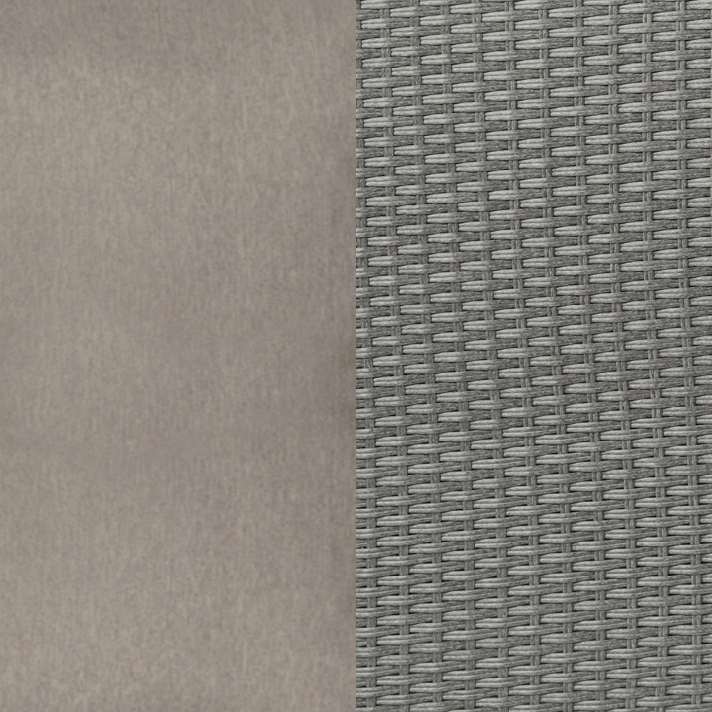 Nico Indoor/Outdoor Modular Loveseat Sofa Set with Table and Ottomans, Gray Cushions and Gray Rattan