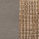 Nico Indoor/Outdoor Modular Loveseat Sofa Set with Table and Ottomans, Gray Cushions and Natural Rattan