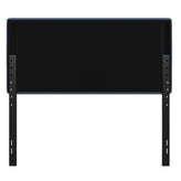 Paxton Full Channel Stitched Fabric Upholstered Headboard, Adjustable Height from 44.5" to 57.25" - Blue