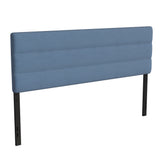 Paxton King Channel Stitched Fabric Upholstered Headboard, Adjustable Height from 44.5" to 57.25" - Blue