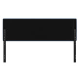 Paxton King Channel Stitched Fabric Upholstered Headboard, Adjustable Height from 44.5" to 57.25" - Blue
