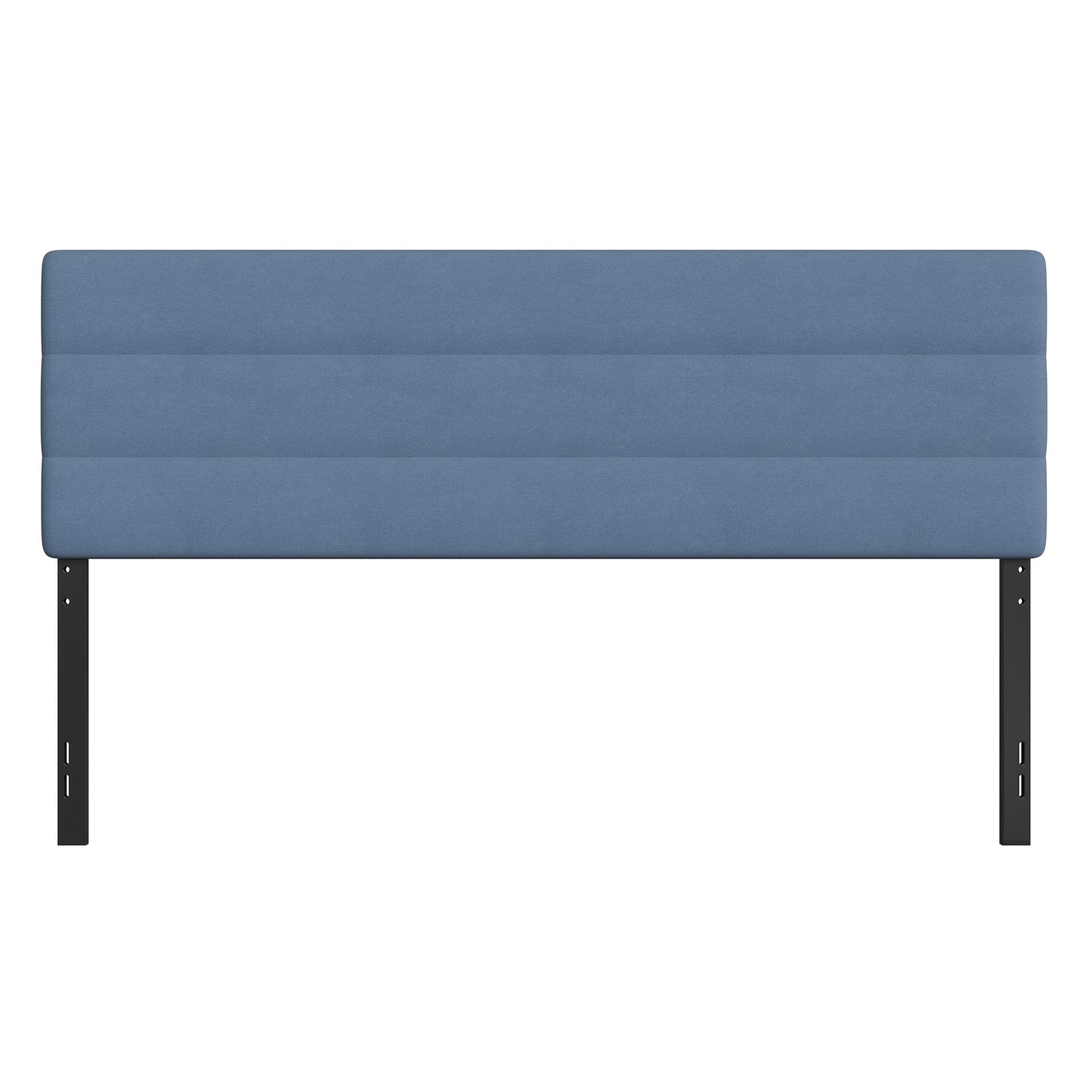 Paxton King Channel Stitched Fabric Upholstered Headboard, Adjustable Height from 44.5" to 57.25" - Blue