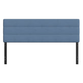 Paxton King Channel Stitched Fabric Upholstered Headboard, Adjustable Height from 44.5" to 57.25" - Blue