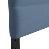 Paxton King Channel Stitched Fabric Upholstered Headboard, Adjustable Height from 44.5" to 57.25" - Blue