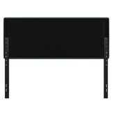 Paxton Queen Channel Stitched Fabric Upholstered Headboard, Adjustable Height from 44.5" to 57.25" - Blue
