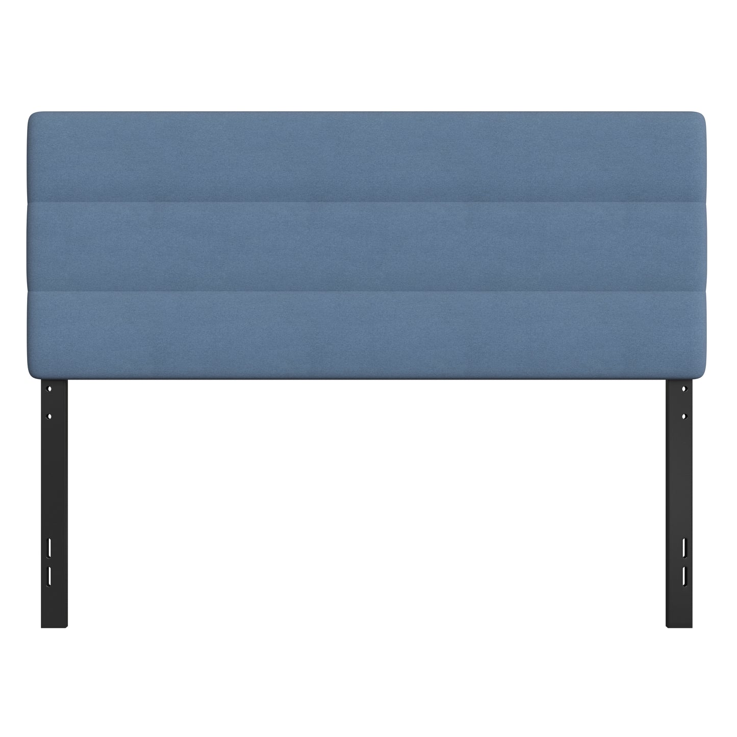 Paxton Queen Channel Stitched Fabric Upholstered Headboard, Adjustable Height from 44.5" to 57.25" - Blue