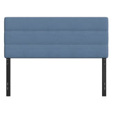 Paxton Queen Channel Stitched Fabric Upholstered Headboard, Adjustable Height from 44.5" to 57.25" - Blue