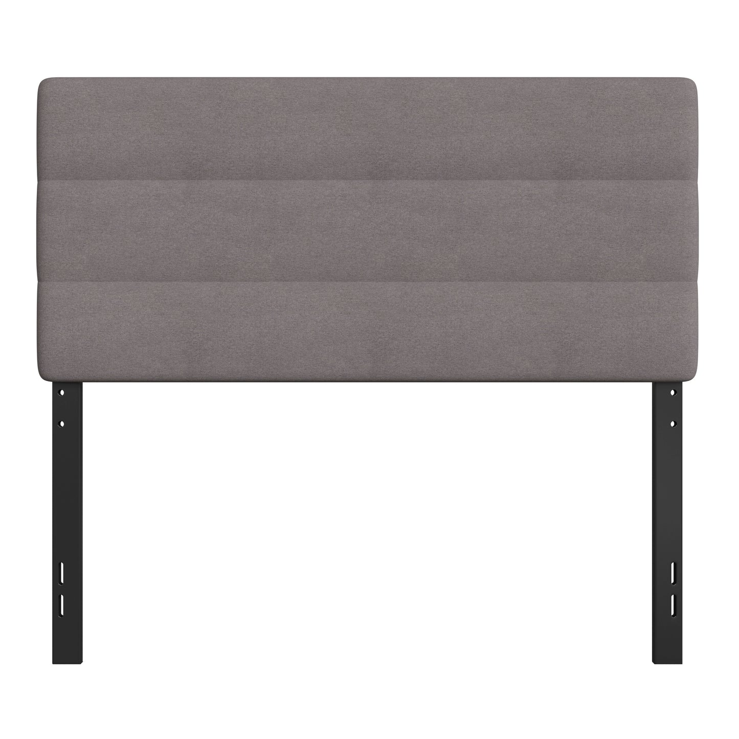 Paxton Full Channel Stitched Fabric Upholstered Headboard, Adjustable Height from 44.5" to 57.25" - Gray