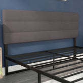 Paxton King Channel Stitched Fabric Upholstered Headboard, Adjustable Height from 44.5" to 57.25" - Gray