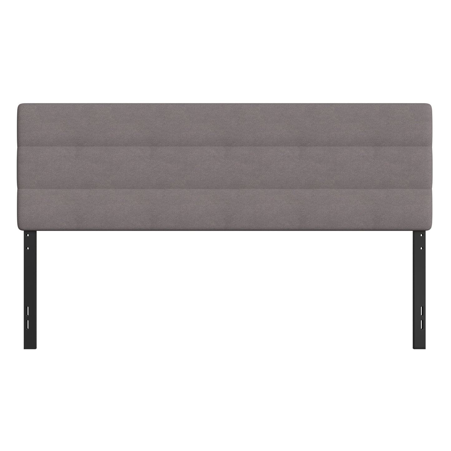 Paxton King Channel Stitched Fabric Upholstered Headboard, Adjustable Height from 44.5" to 57.25" - Gray