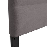 Paxton King Channel Stitched Fabric Upholstered Headboard, Adjustable Height from 44.5" to 57.25" - Gray