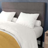 Paxton Queen Channel Stitched Fabric Upholstered Headboard, Adjustable Height from 44.5" to 57.25" - Gray