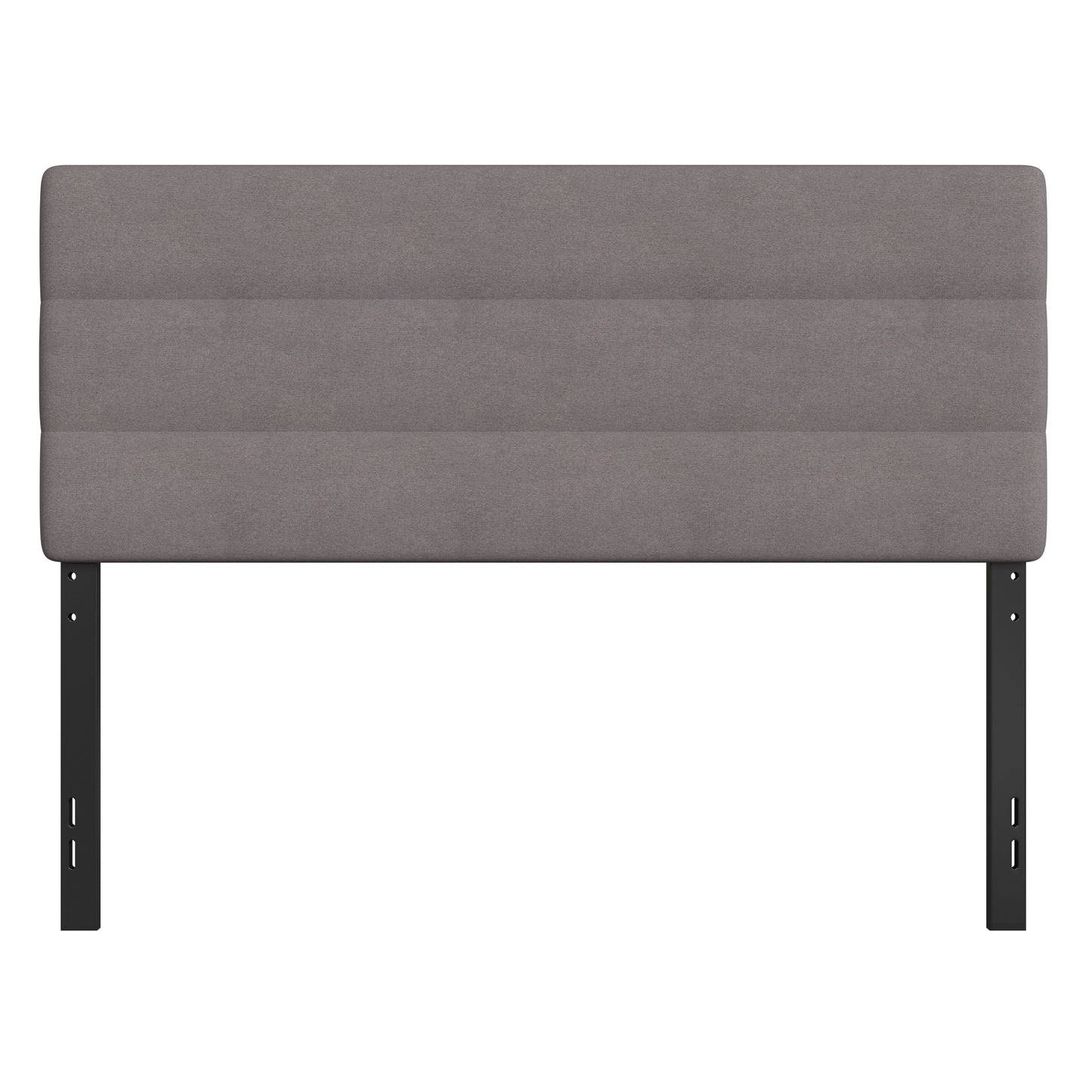 Paxton Queen Channel Stitched Fabric Upholstered Headboard, Adjustable Height from 44.5" to 57.25" - Gray