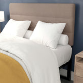 Paxton Full Channel Stitched Fabric Upholstered Headboard, Adjustable Height from 44.5" to 57.25" - Taupe