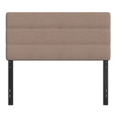 Paxton Full Channel Stitched Fabric Upholstered Headboard, Adjustable Height from 44.5" to 57.25" - Taupe