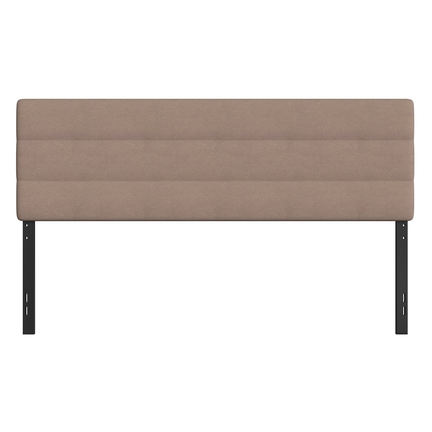 Paxton King Channel Stitched Fabric Upholstered Headboard, Adjustable Height from 44.5" to 57.25" - Taupe