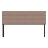 Paxton King Channel Stitched Fabric Upholstered Headboard, Adjustable Height from 44.5" to 57.25" - Taupe