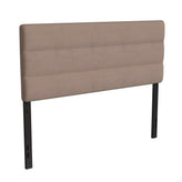 Paxton Queen Channel Stitched Fabric Upholstered Headboard, Adjustable Height from 44.5" to 57.25" - Taupe