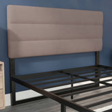 Paxton Queen Channel Stitched Fabric Upholstered Headboard, Adjustable Height from 44.5" to 57.25" - Taupe