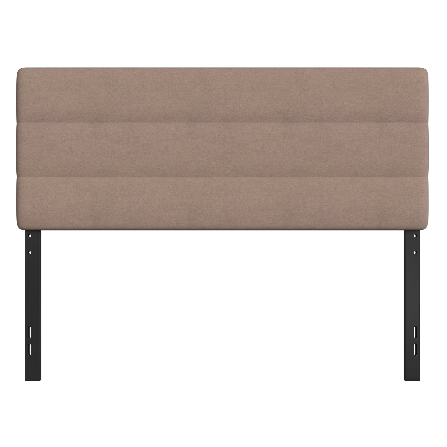 Paxton Queen Channel Stitched Fabric Upholstered Headboard, Adjustable Height from 44.5" to 57.25" - Taupe