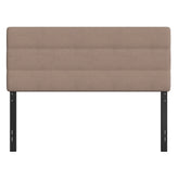 Paxton Queen Channel Stitched Fabric Upholstered Headboard, Adjustable Height from 44.5" to 57.25" - Taupe